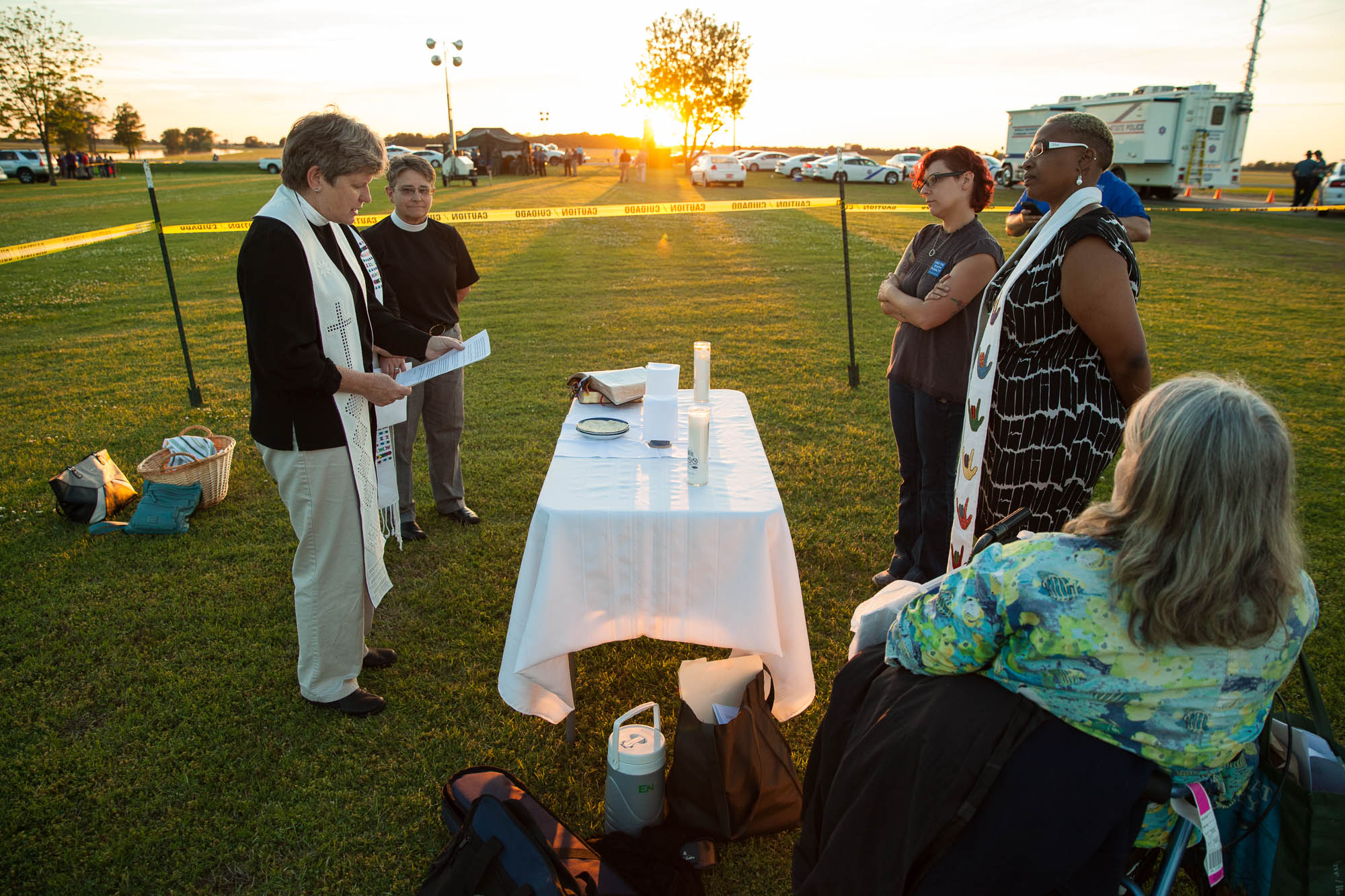 A liturgy and communion with Gina Grimm outside the prison