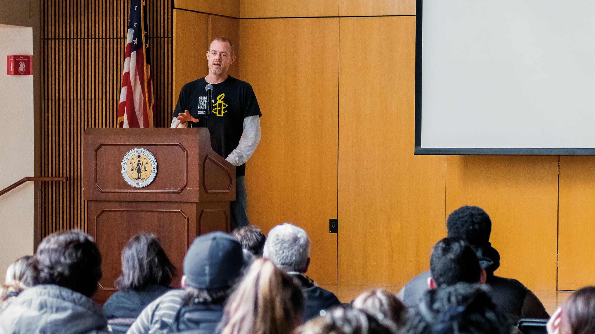 Scott Langley presenting at a university.