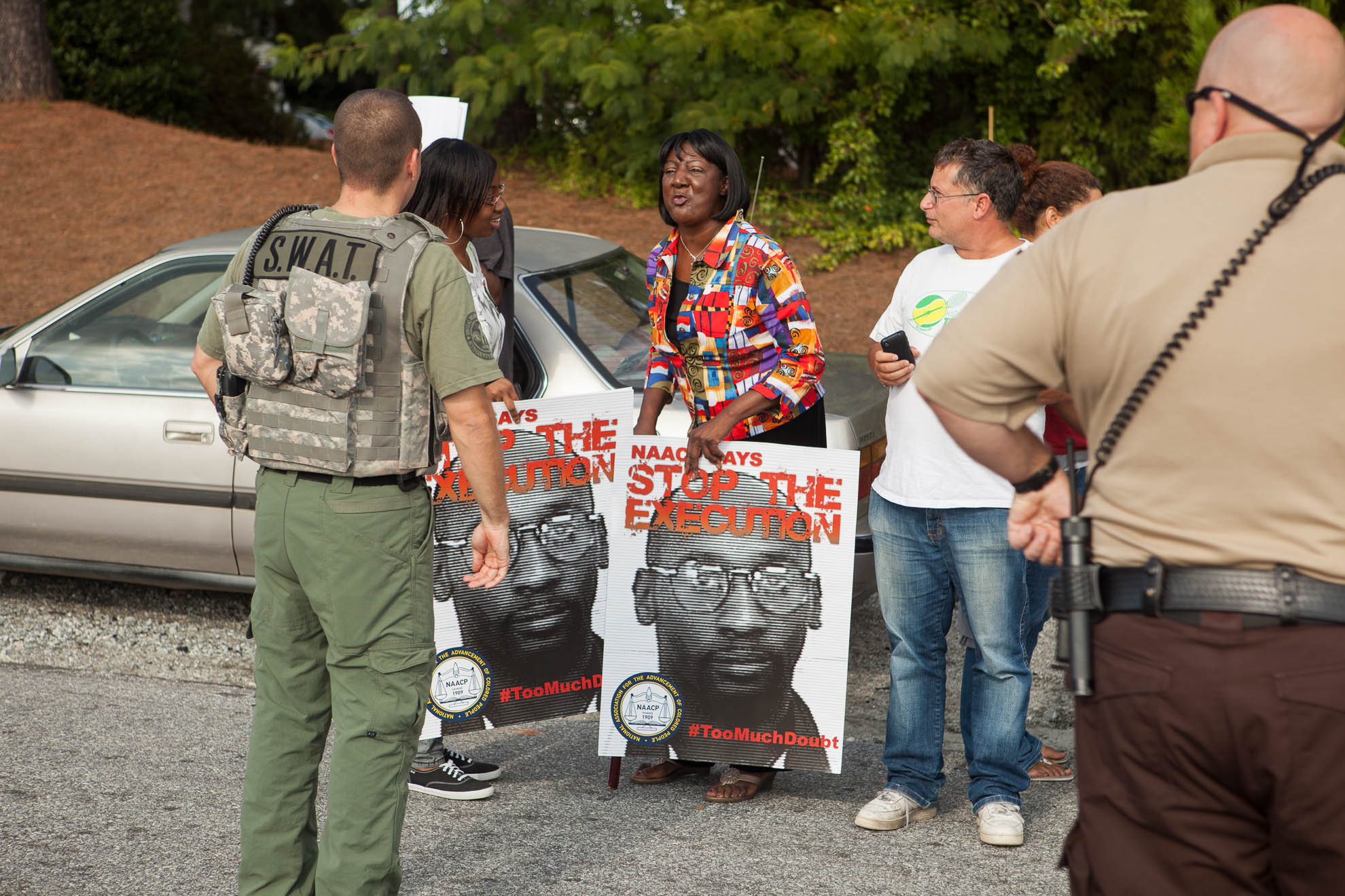 Protests and vigils in the execution of Troy Davis in Georgia - a death penalty innocence case.