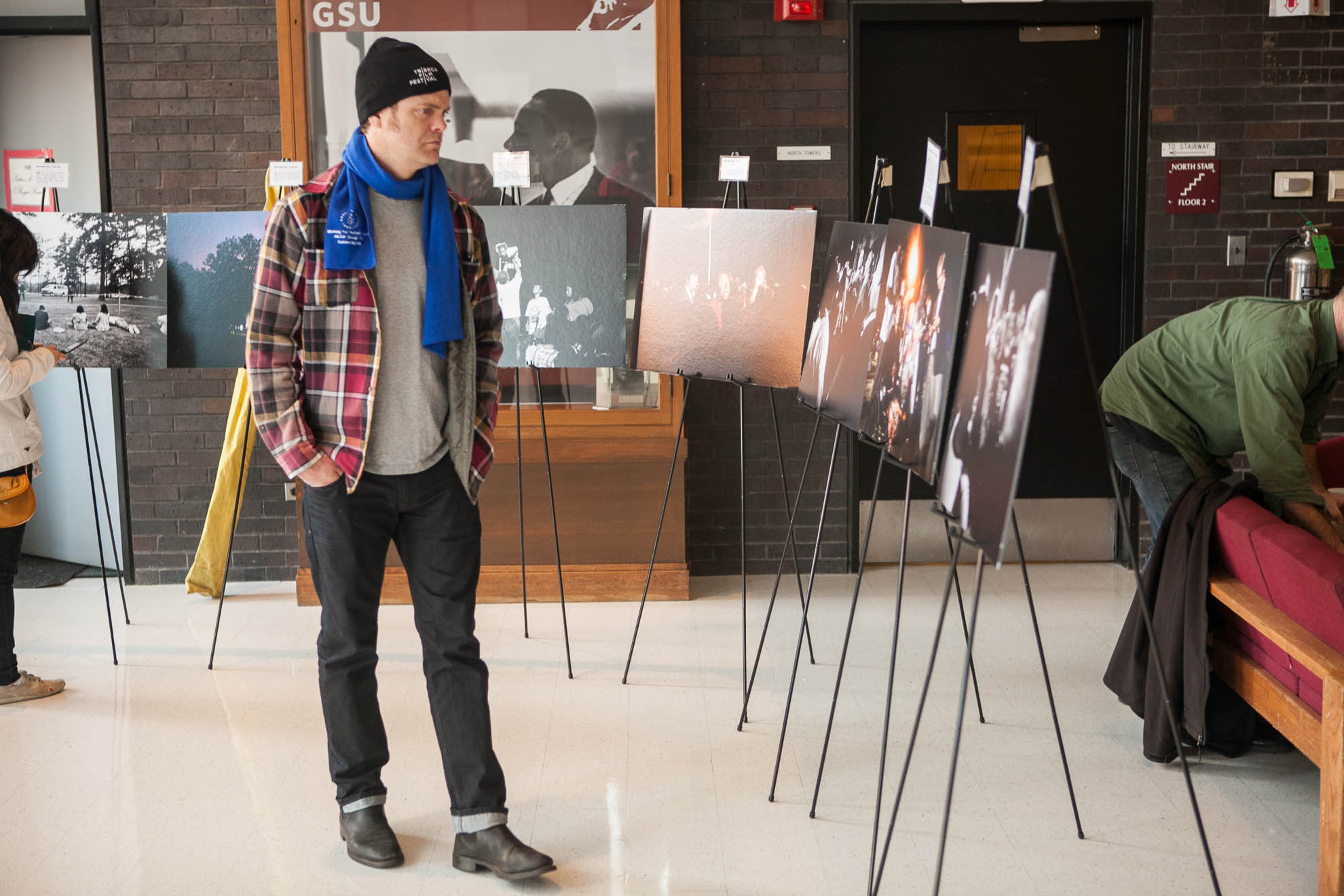 Rainn Wilson at death penalty exhibit